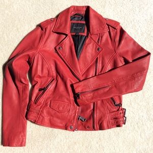 Marc New York Anja Red Leather Jacket XS